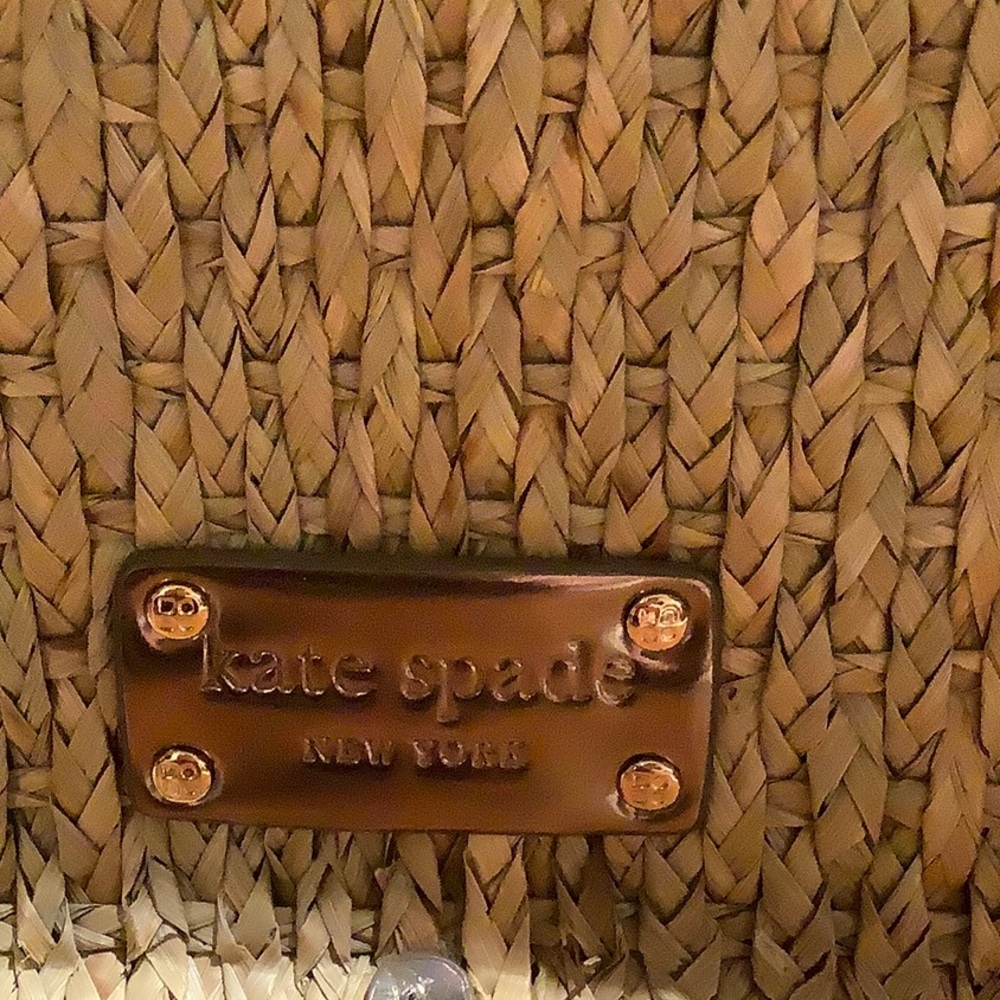 NWT Vintage Kate Spade Large Janna Wicker Tote - Picture 6 of 14